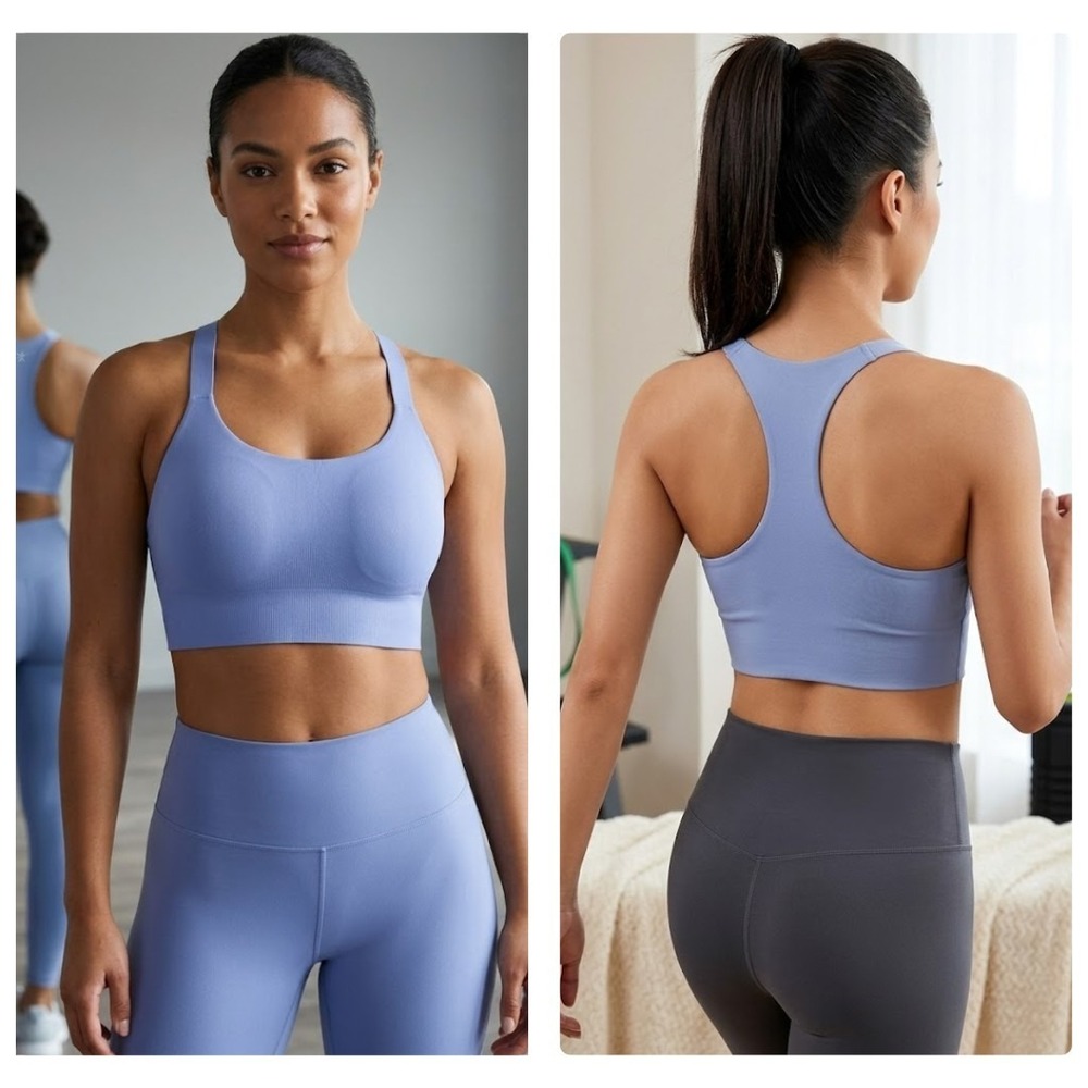 Offline By Aerie Running Racerback Sports Bra Womens M‎ Blue Yoga Gym Workout